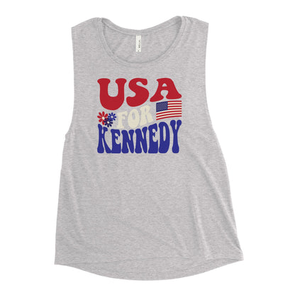 USA for Kennedy Ladies’ Muscle Tank - TEAM KENNEDY. All rights reserved