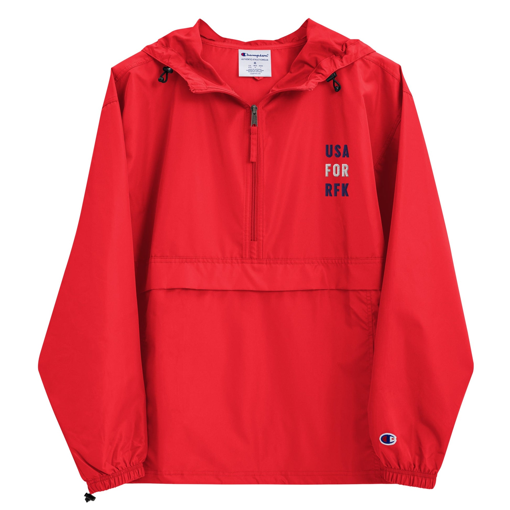 USA for RFK Embroidered Champion Packable Jacket - Team Kennedy Official Merchandise