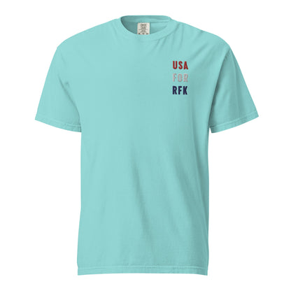 USA for RFK Embroidered Unisex Heavyweight Tee - Team Kennedy Official Merchandise