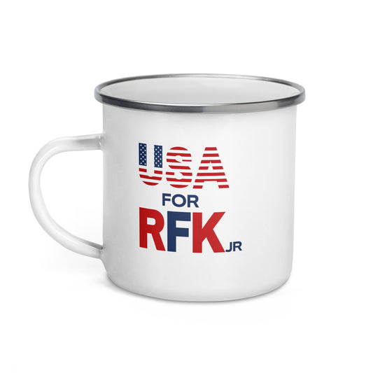 USA for RFK Jr. Enamel Mug - TEAM KENNEDY. All rights reserved