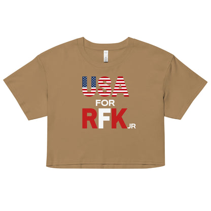 USA for RFK JR Women’s Crop Top - TEAM KENNEDY. All rights reserved