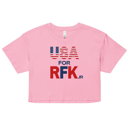 USA for RFK JR Women’s Crop Top - TEAM KENNEDY. All rights reserved