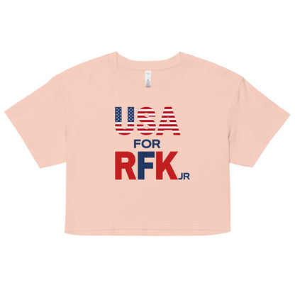 USA for RFK JR Women’s Crop Top - TEAM KENNEDY. All rights reserved