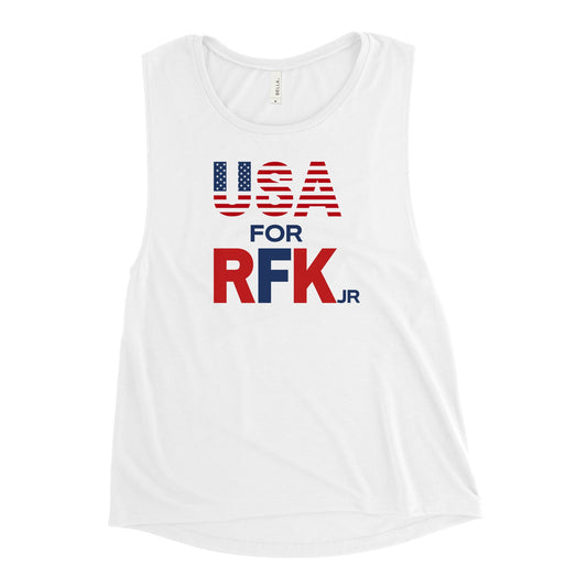 USA for RFK Jr. Women's Muscle Tank - TEAM KENNEDY. All rights reserved