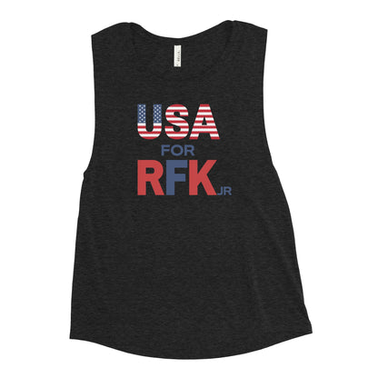 USA for RFK Jr. Women's Muscle Tank - TEAM KENNEDY. All rights reserved