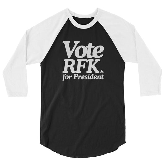 Vote RFK Jr. 3/4 Sleeve Raglan Shirt - TEAM KENNEDY. All rights reserved